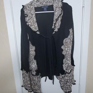 Boston Proper Sweaters - Boston Proper Black/Tan/Ivory Tie Cardigan Boston Proper Sweaters - Boston Proper Black/Tan/Ivory Tie Cardigan